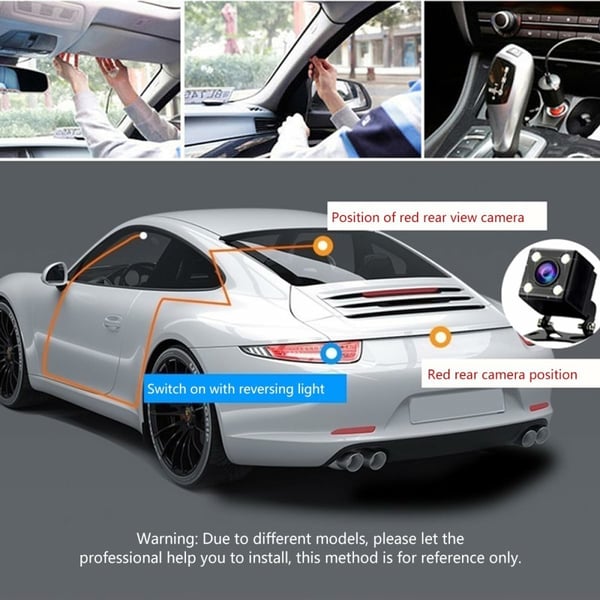 Bilkamera 3 objektiv vidvinkel 1080P HD bil DVR Dash Cam parkeringsmonitor