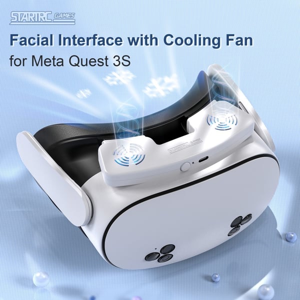 For Meta Quest 3S VR ansiktsmaske Magnetisk kjølevifte Foam Pad Pustende ansiktsskjerm