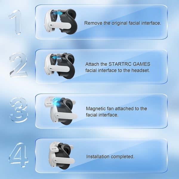 For Meta Quest 3S VR ansiktsmaske Magnetisk kjølevifte Foam Pad Pustende ansiktsskjerm