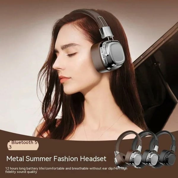 Bluetooth HiFi Sound Over Ear Hodetelefoner Støyreduksjon Trådløst Headset - Svart