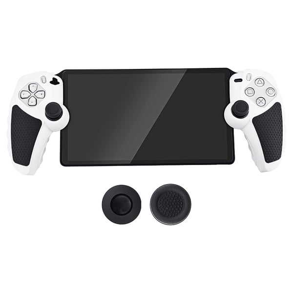 Playstation 5 / PS5 Silikon Hud Deksel Veske Anti-skli beskyttelse + Joystick Caps - Hvit