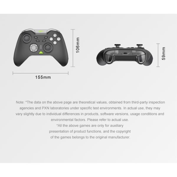 Bluetooth trådløs spillkontroller med mottaker kompatibel med Steam PC Android iOS Nintendo Switch - Svart