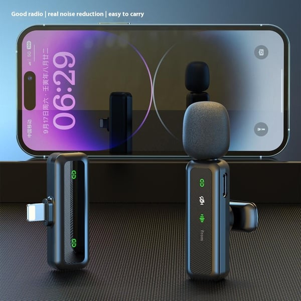 Trådløs Lavalier Mikrofon Støyreduksjon 2 sendere + 1 mottaker - USB-C