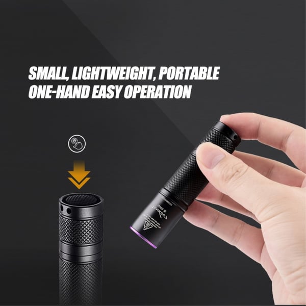 TANK007 365nm ultrafiolett lommelykt Håndholdt UV-lykt for valutaverifisering