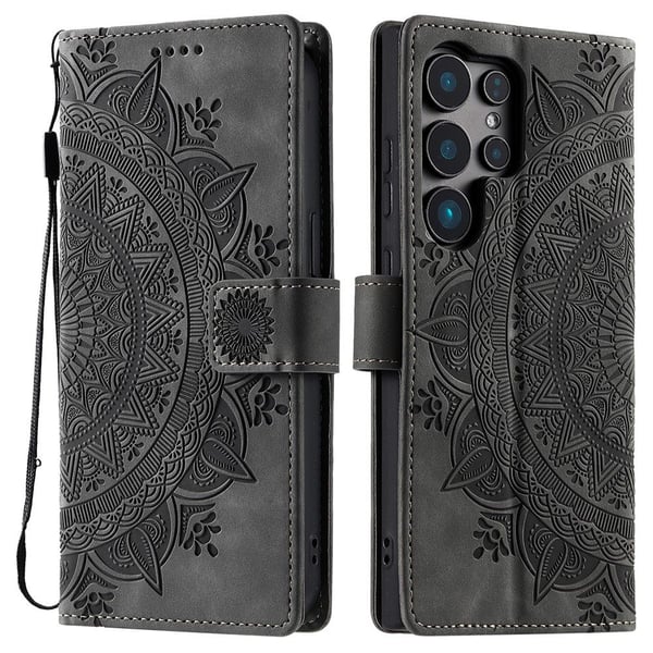 Til Samsung Galaxy S25 Ultra tegnebogscover Cover Shell Mandala Blomstermønster