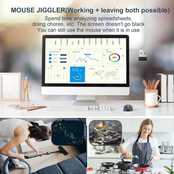 USB Mouse Jiggler Portable Mini Mouse Mover driverfri holder datamaskinen aktiv