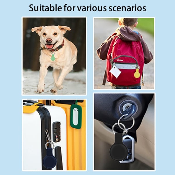 Kotelo AirTag Bluetooth -yhteensopivalle Tracker Protector Sleeve Anti-Lost -kotelolle - Valkoinen