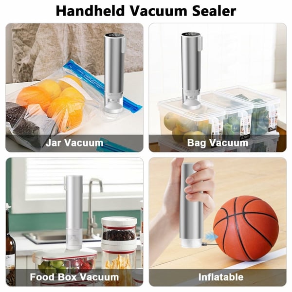 Vacuum Sealer Food Saver-maskin med LED-skjerm for krukker/oppbevaringsposer
