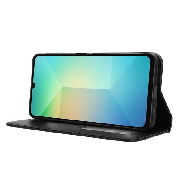 Vintage Lommebok-deksel til Samsung Galaxy A06 4G / A06 5G - Svart
