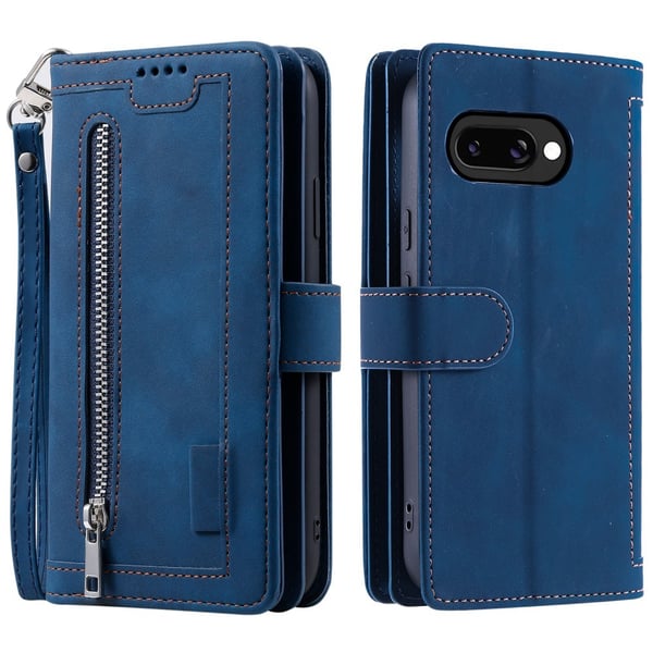 Til Google Pixel 9A Etui med Lynlåslomme og 9 Kortlommer