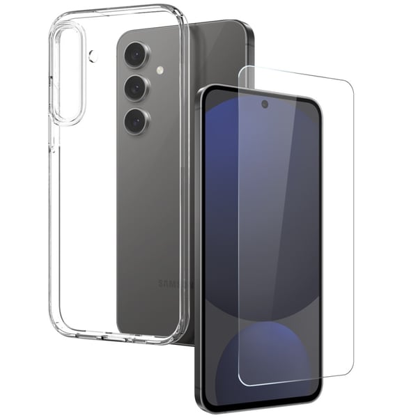 NORTHJO For Samsung Galaxy S25 5G TPU Telefondeksel med Herdet Glass Skjermbeskytter