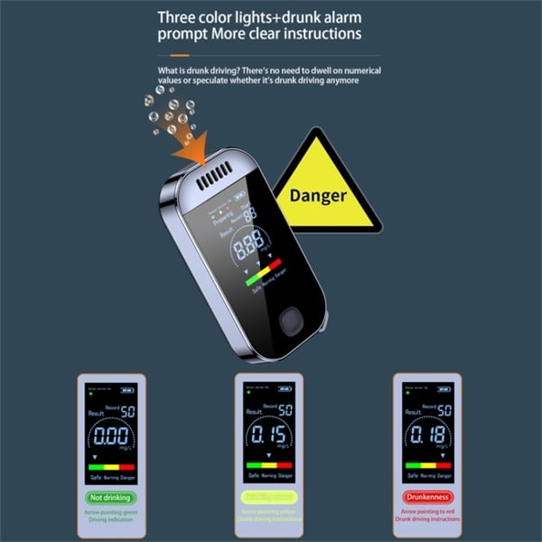 Alkoholtester Digital Display Fargeskjerm Alkoholtester Berøringsfri detektor