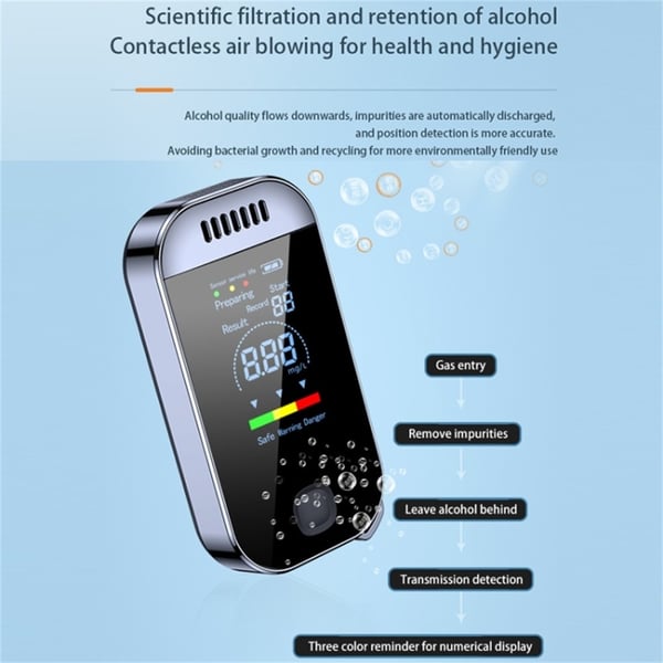 Alkoholtester Digital Display Fargeskjerm Alkoholtester Berøringsfri detektor