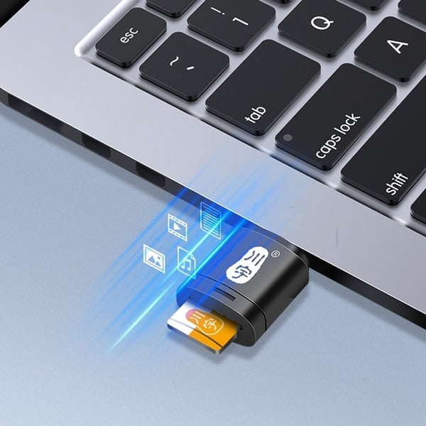 KAWAU Adapter USB 2.0 60MB/s TF-kortleser Minnekortleser Kortleser