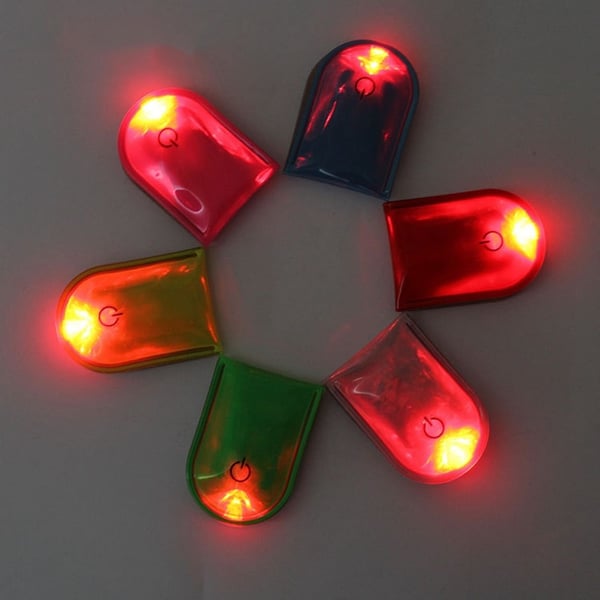 4 stk LED-lys Magnetiske klips Sikkerhet Løping Natt Campingaktiviteter - Oransje