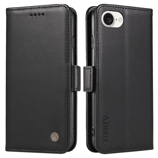 YIKATU læder pung-etui til iPhone 17e / 16e - Sort