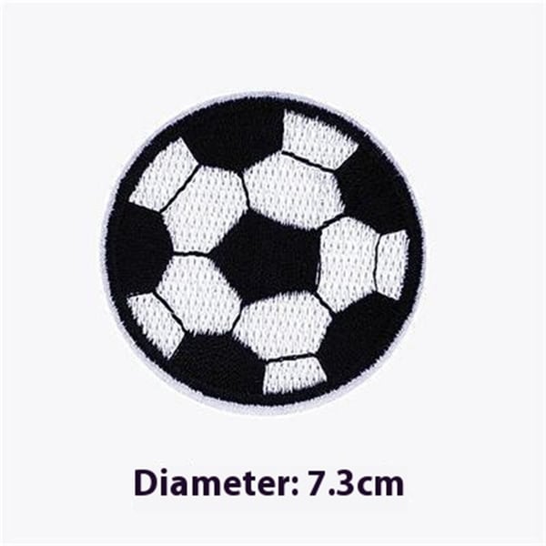 2 stykker 7,3 cm tegneseriefotball stryke på brodert patch-applikasjon DIY-merke
