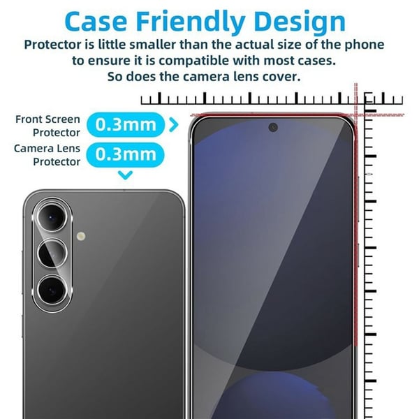 2 stk for Samsung Galaxy A26 5G skjermbeskytter i herdet glass med kameralinsebeskytter