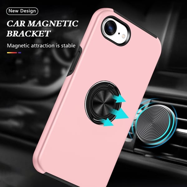 Til iPhone 17e / 16e Finger Ring Kickstand Hybrid Taske