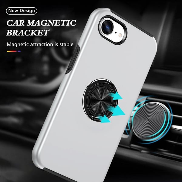 Til iPhone 17e / 16e Finger Ring Kickstand Hybrid Taske