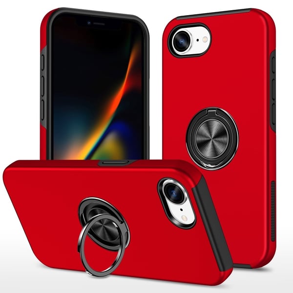 Til iPhone 17e / 16e Finger Ring Kickstand Hybrid Taske