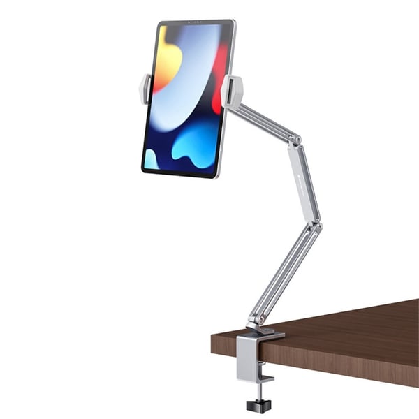 BONERUY Holder Justerbar Arm Mobiltelefon Tablettstativ Lazy Bracket - Sølv