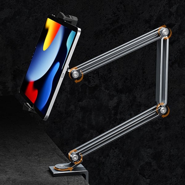 BONERUY Holder Justerbar Arm Mobiltelefon Tablettstativ Lazy Bracket - Sølv