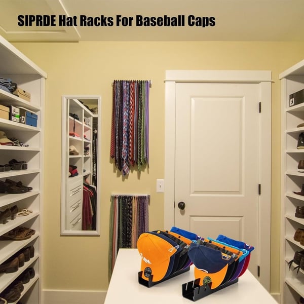 Rack oppbevaring for 7 deler hatter og caps Display - Svart