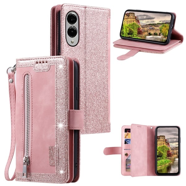 Til Samsung Galaxy S25 Edge Deksel med Glidelås og 9 Kortspor