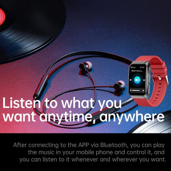 Smartwatch med opkald Bluetooth-sundhedsmåler Fitnesstracker Smartwatch - Sort