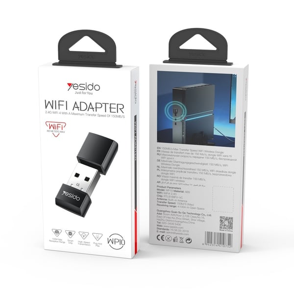 WiFi4-sovitin 150 Mbps:n nopea USB-langaton sovitin sisäänrakennetulla antennilla