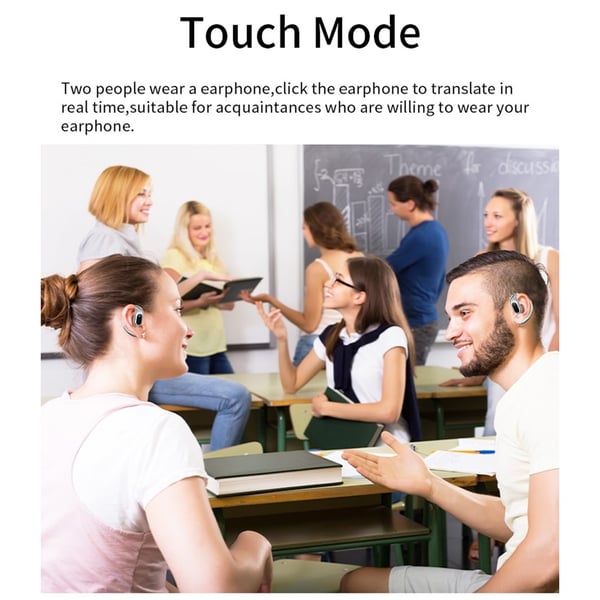 144 Sprog Oversættelses Oversætter Smart Oversætter Headset Bluetooth - Sort