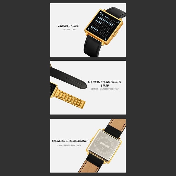 SKMEI elektronisk armbåndsur digital klokke dato armbåndsur - Sølv  - Stål