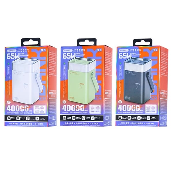 REMAX 65W+22.5W 40000mAh Powerbank Hurtig Lading Belysning Lader