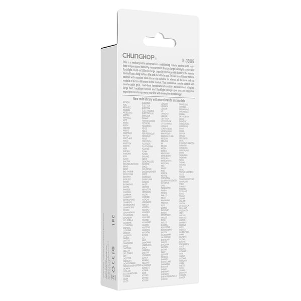 Fjernkontroll CHUNGHOP K-3308E Universal erstatning klimaanlegg AC