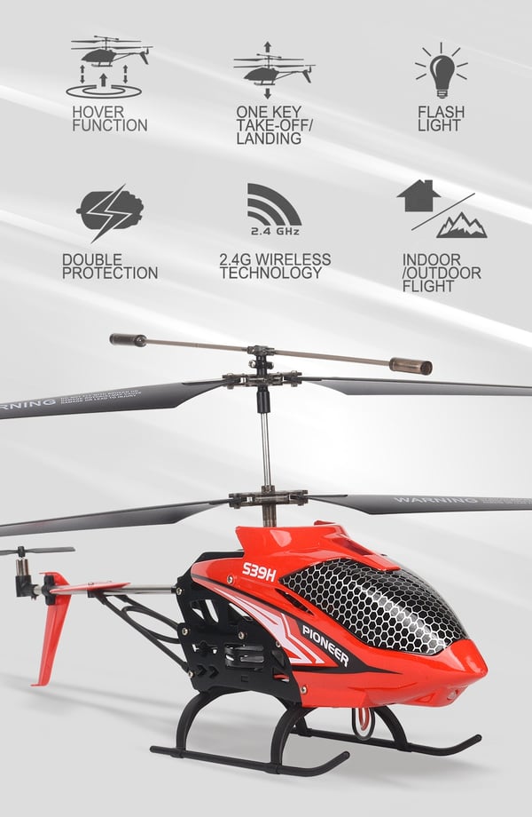 Radiostyrt helikopter Smart høydehold RC 2.4G trådløs legering 2 batterier