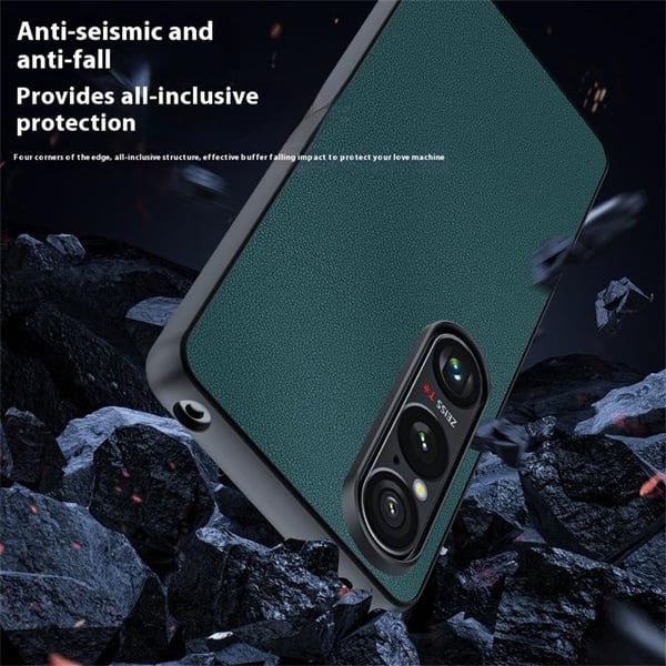 For Sony Xperia 1 VII Deksel PU-lærbelagt PC + TPU Støtsikkert Telefondeksel