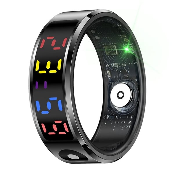Vandtæt Smart Ring Søvntracker Blodilt Pulsmåler Opladningsetui - Størrelse 8