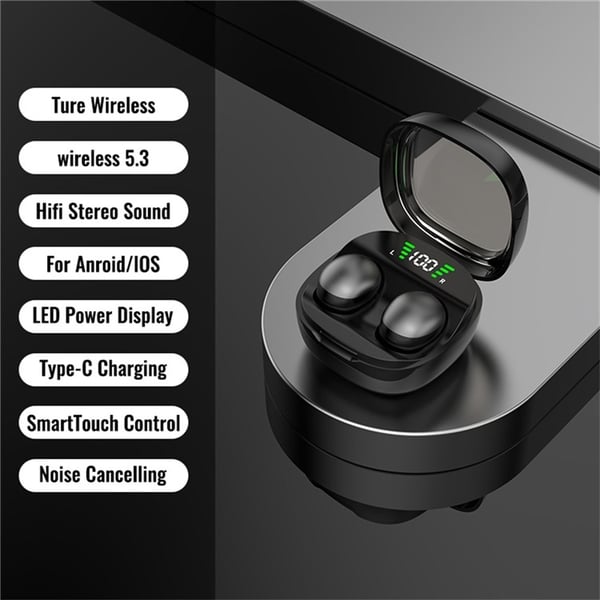 Trådløse hovedtelefoner In-Ear HiFi Stereolyd Bluetooth -Sleep HD Baslyd - Sort