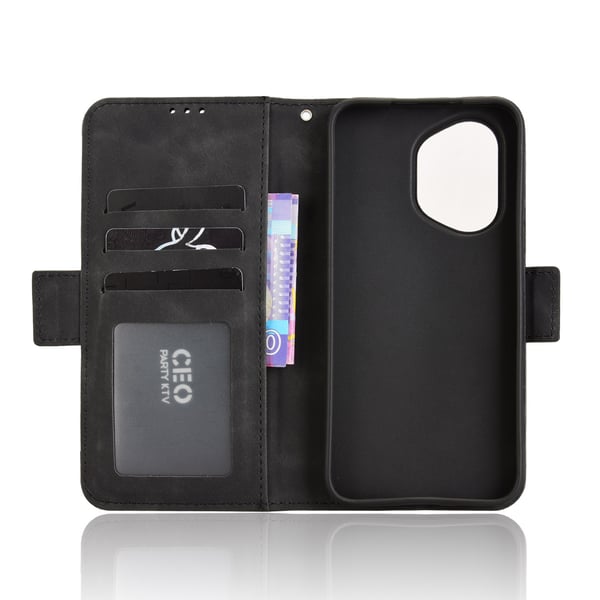 For Honor 400 5G Etui Telefonlommebok med Flere Kortlommer - Svart