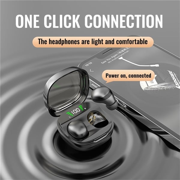 Trådløse hovedtelefoner In-Ear HiFi Stereolyd Bluetooth -Sleep HD Baslyd - Beige