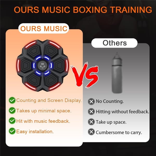 Träna Boxning väggmonterad musikboxning digital boxningsutrustning + handskar