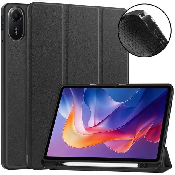 For Xiaomi Redmi Pad 2 Stativdeksel Støtabsorberende Nettbrettdeksel med Pennholder - Svart