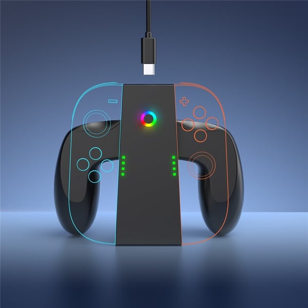 Kompatibel med Nintendo Switch 2 Joy-Con ladegrep med dobbel ladedokk