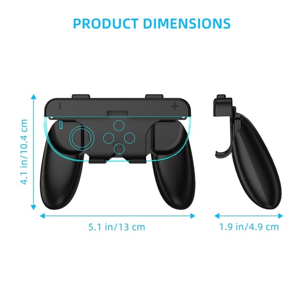 Kompatibel med Nintendo Switch 2 Joy-Con-kontrollergrepsett skallveske - Svart