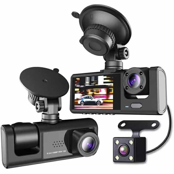 WIFI Bil Dash Cam HD 1080P Foran/Indeni/Bag 3 Linser Bil DVR Parkeringsoptager