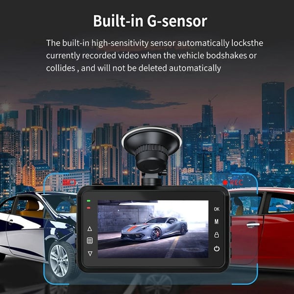 4K front 2K bagpå bil dashcam 3" dobbeltlinse WiFi smartphone-forbindelse