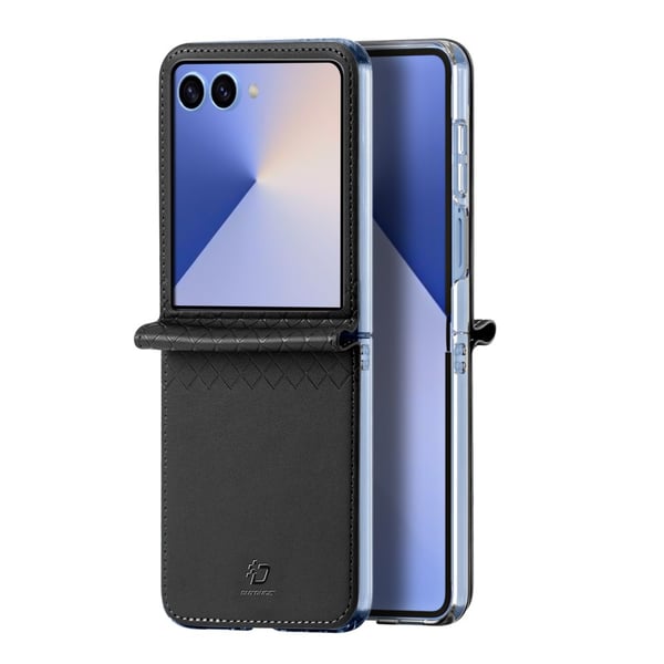 For Samsung Galaxy Z Flip7 5G Deksel DUX DUCIS Bril Series Lær + PC Telefondeksel - Svart