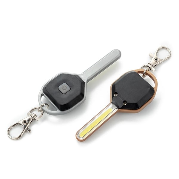 Mini LED-lommelykt nøkkelring bærbar LED-nattlys nødbelysning - Sølv