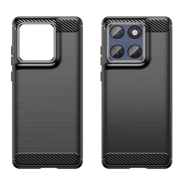 For Motorola Edge 60 5G / 60 Fusion 5G Beskyttende Telefondeksel Carbon Fiber Struktur Børstet